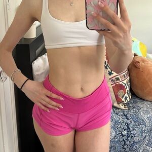 Lululemon Sonic Pink Speed Up Shorts 2" Size 0